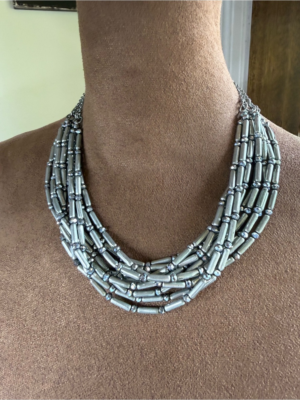 Sparkling Silver Necklace Adjustable Length